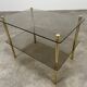 Smoked glass and gold metal side table, 1970s