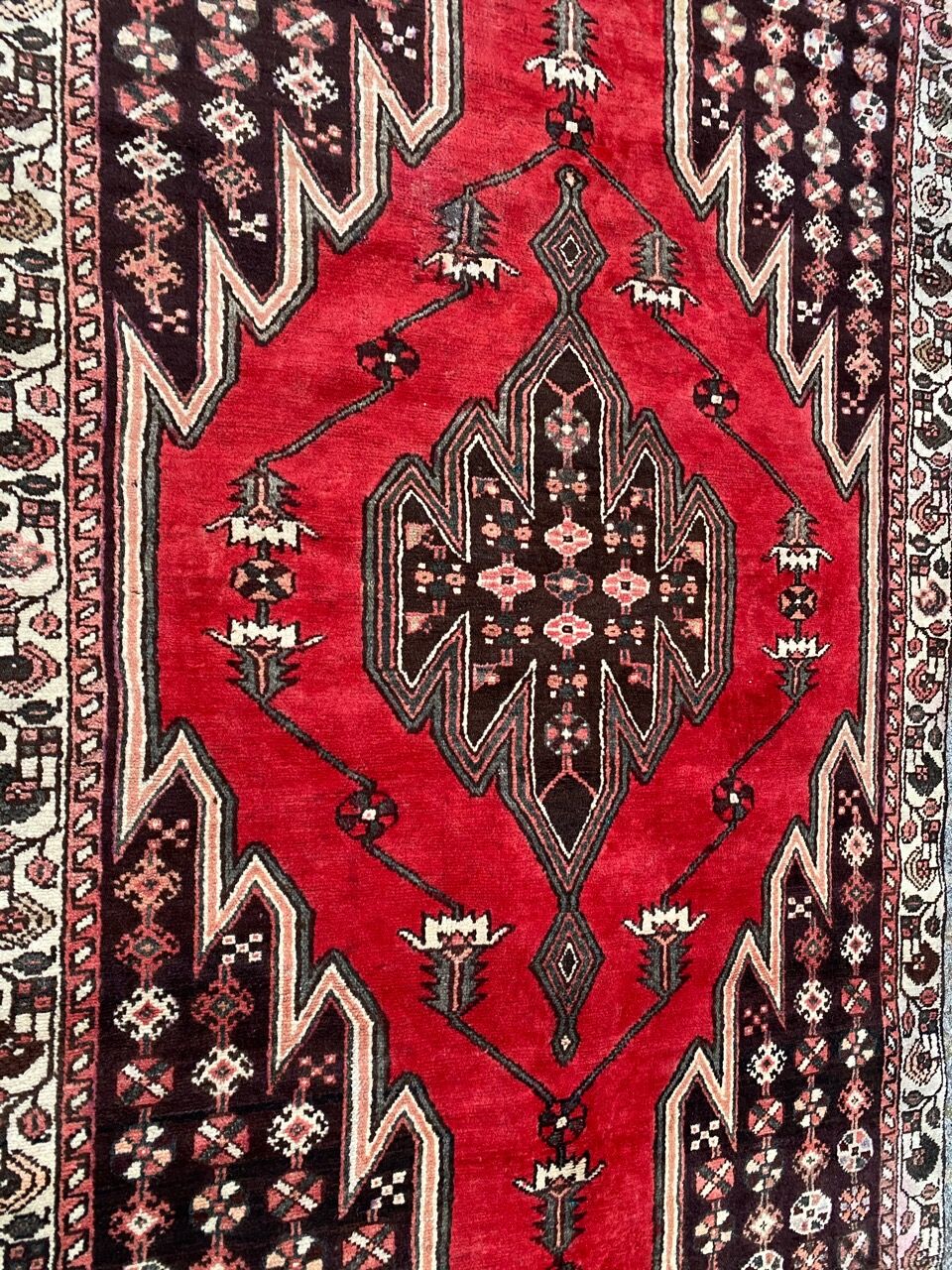 Handmade Persian vintage mazlaghan rug 130x190 cm