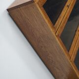 German Oak Bookcase with Folding Doors In Style of Globe Wernicke, ca 1930s