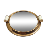 Round art deco mirror tray