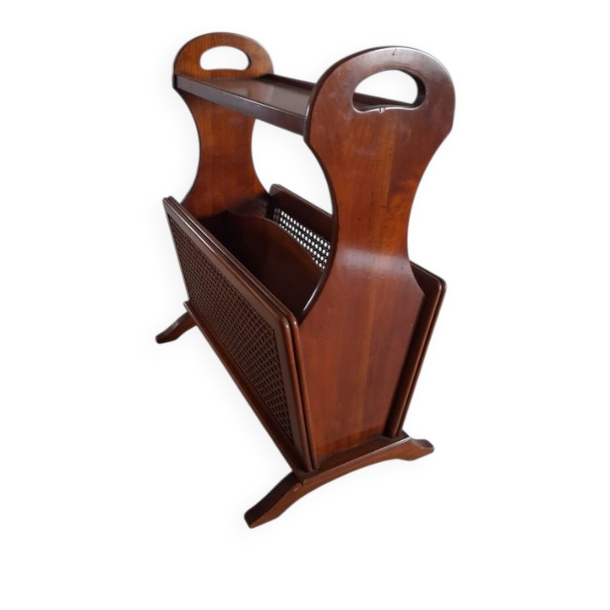 Magazine rack in cherry wood