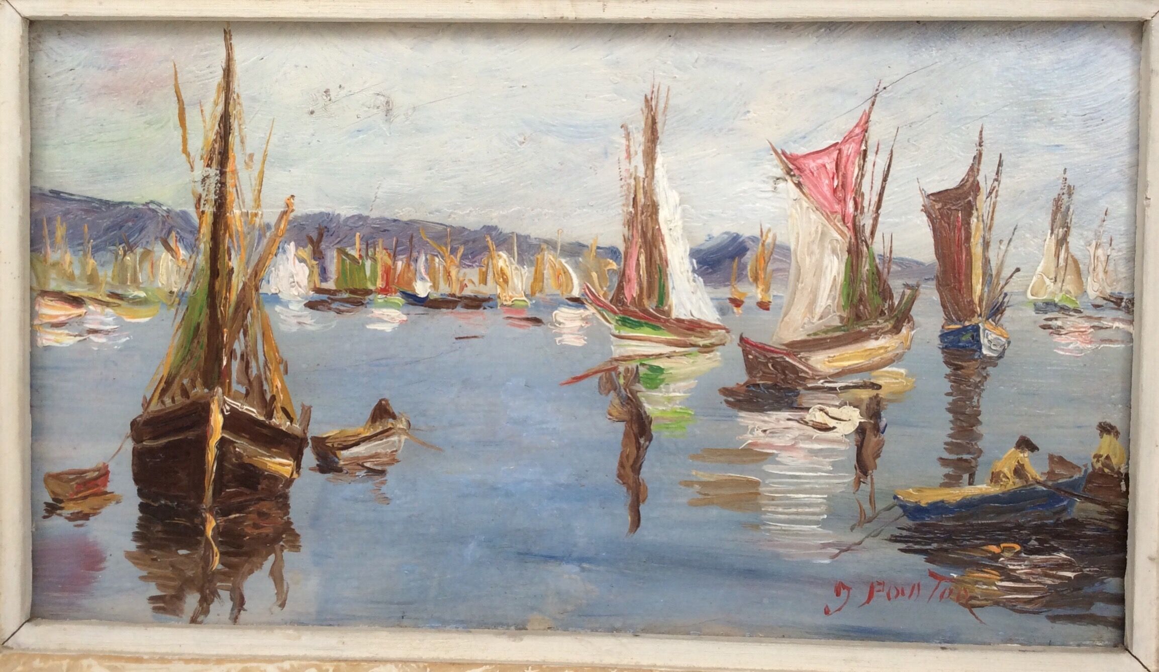 Tableau huile sur panneau signé