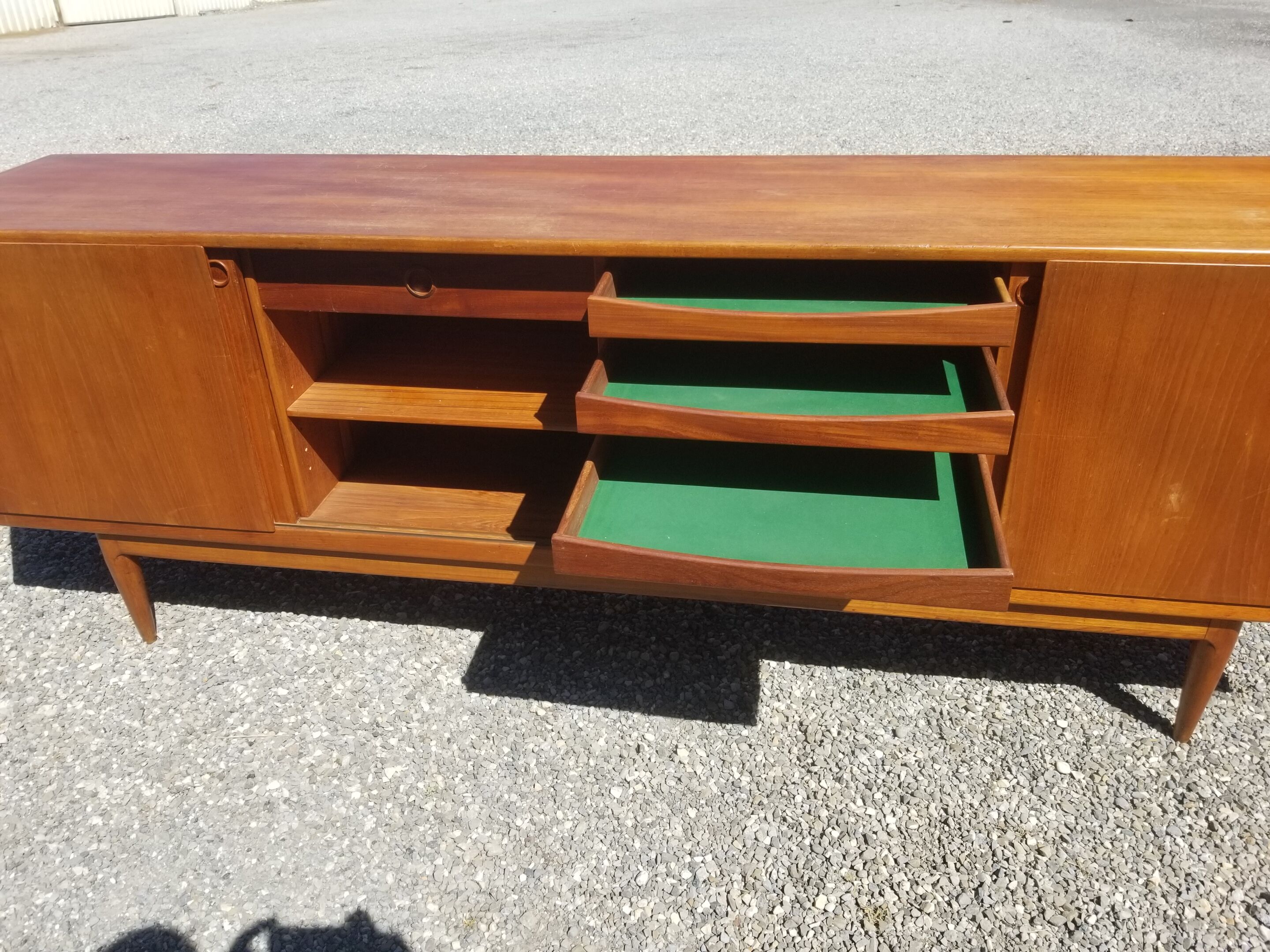 Scandinavian teak row 4 sliding doors - 60s