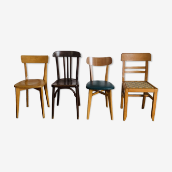 Ensemble de 4 chaises dépareillées