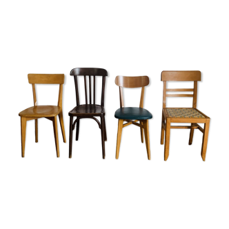 Set of 4 mismatched chairs