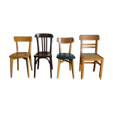 Set of 4 mismatched chairs