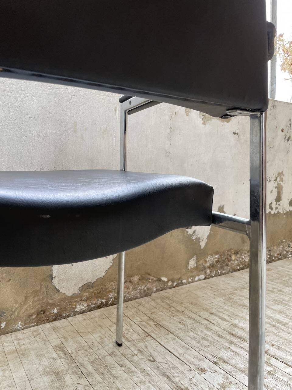 Pair of chrome office chairs