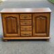 English sideboard with 2 doors and 4 drawers in solid wood 130cm