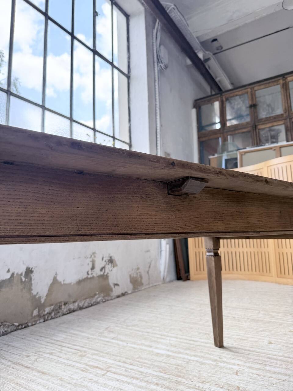 Solid oak farmhouse table with extensions (190-280cm) 1950