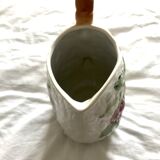 Antique barbotine pitcher with fruit decoration