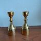 Scandinav brass candle holder duo