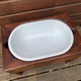 Ancien bidet vers 1900 bois et porcelaine