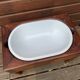 Antique bidet circa 1900, wood and porcelain