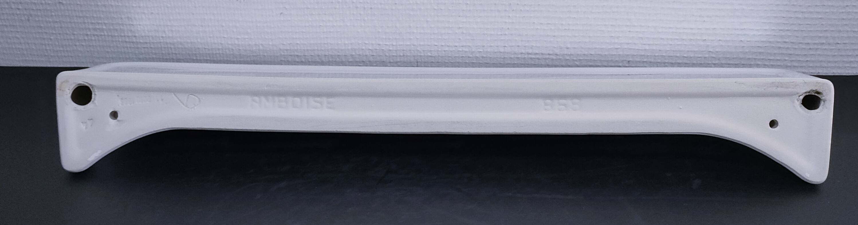 white glazed ceramic wall shelf from the 60s