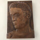 Sculpture sur bois profil homme signée