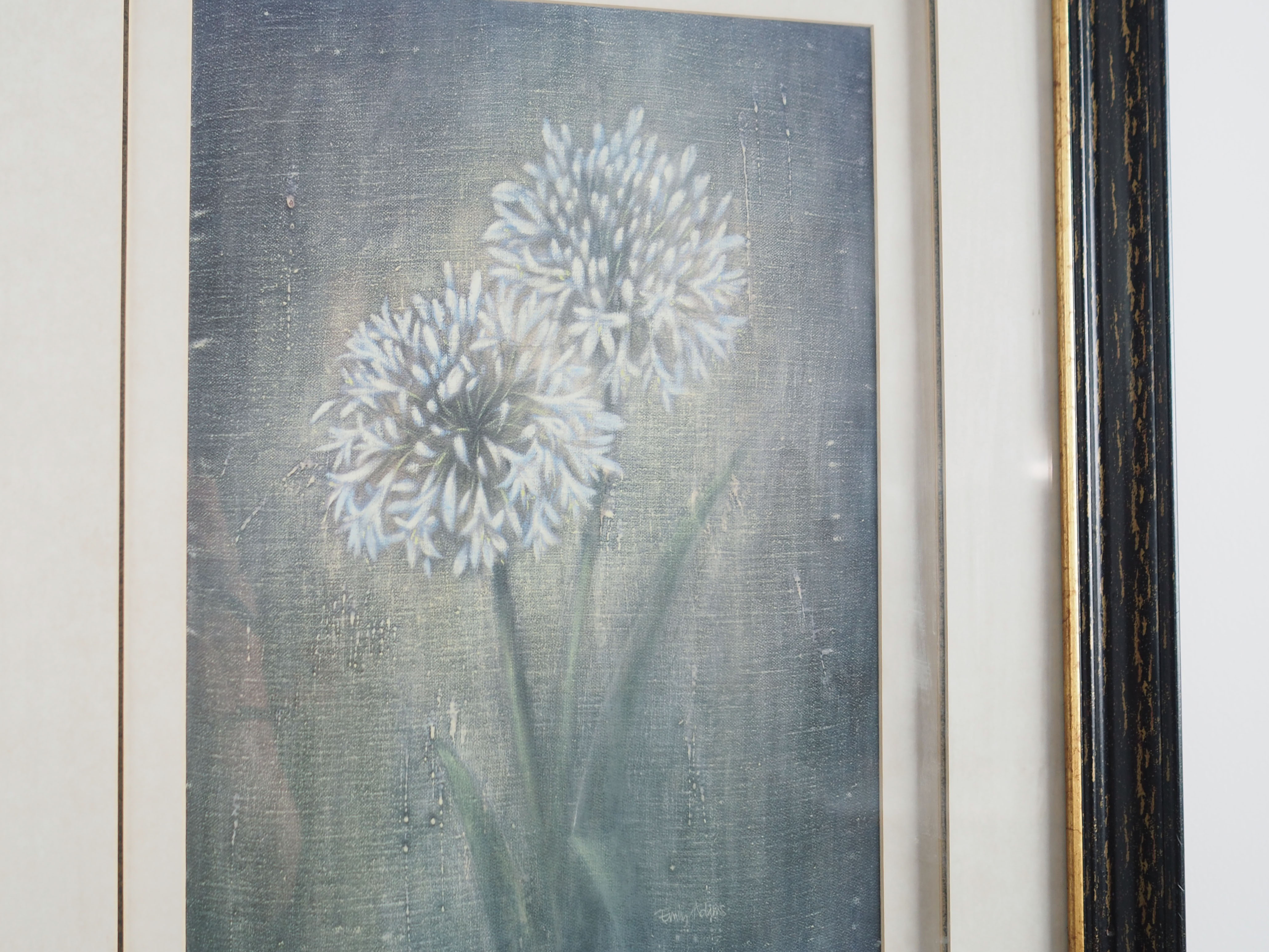 Painting „The White Flower”, Scandinavian design, 1970s