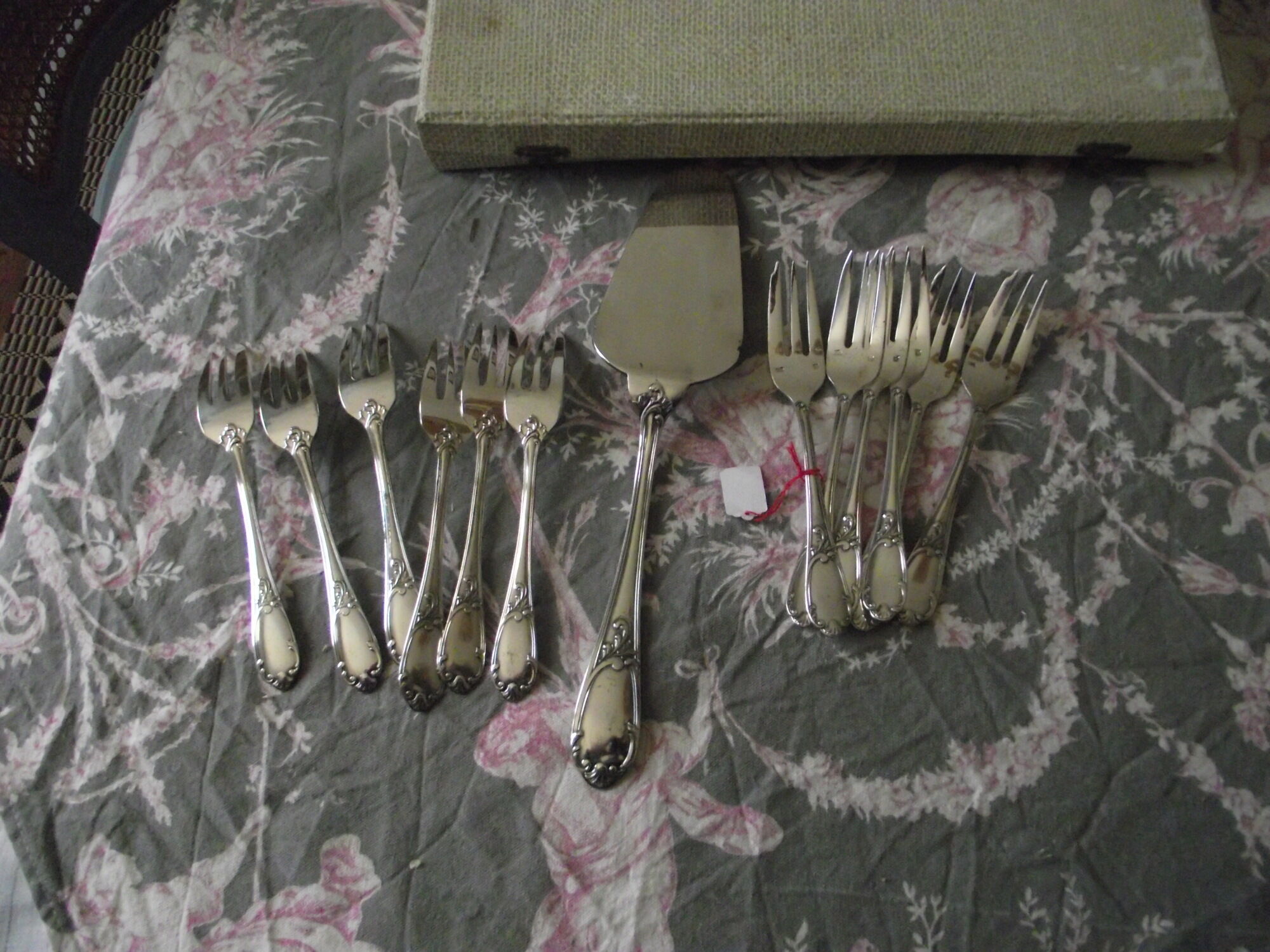 13 silver metal dessert service by francois frionnet