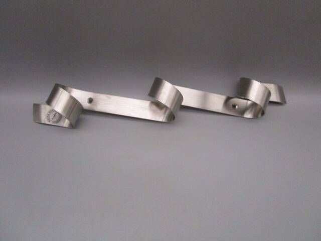 Wall-mounted coat/towel rack in brushed steel - BURKA design - Stockholm