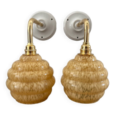 Pair of Art Deco globe wall lights