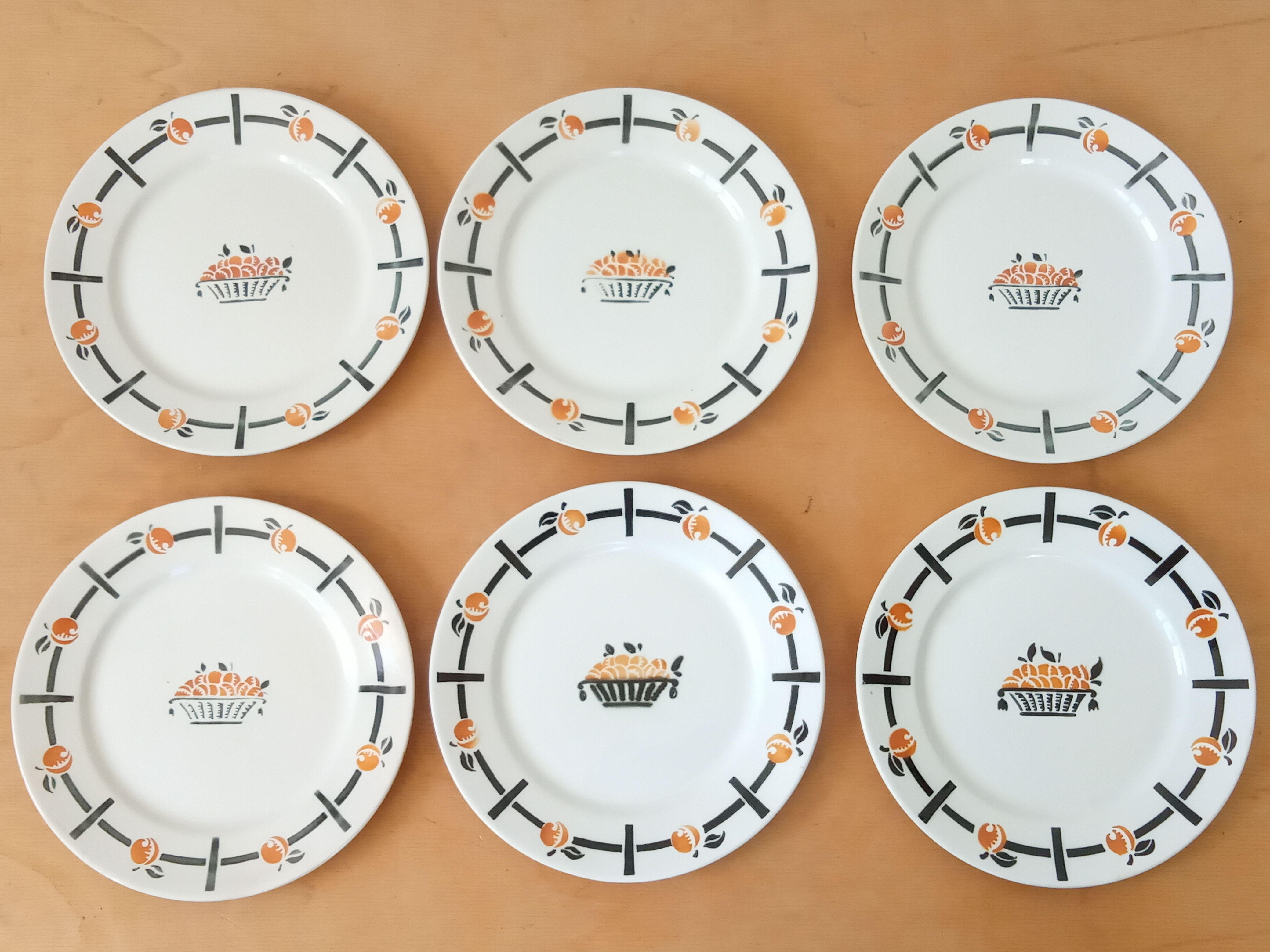 6 Art-Deco plates from Badonviller