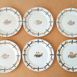 Set de 6 assiettes art-déco de Badonviller