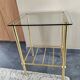 Table d'appoint vintage laiton et verre