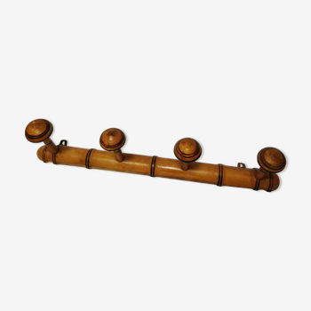 Vintage wooden wall coat rack