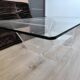 Vintage David LANGE glass & altuglas coffee table circa 1970