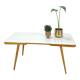 Coffee table vintage with white grey formica top