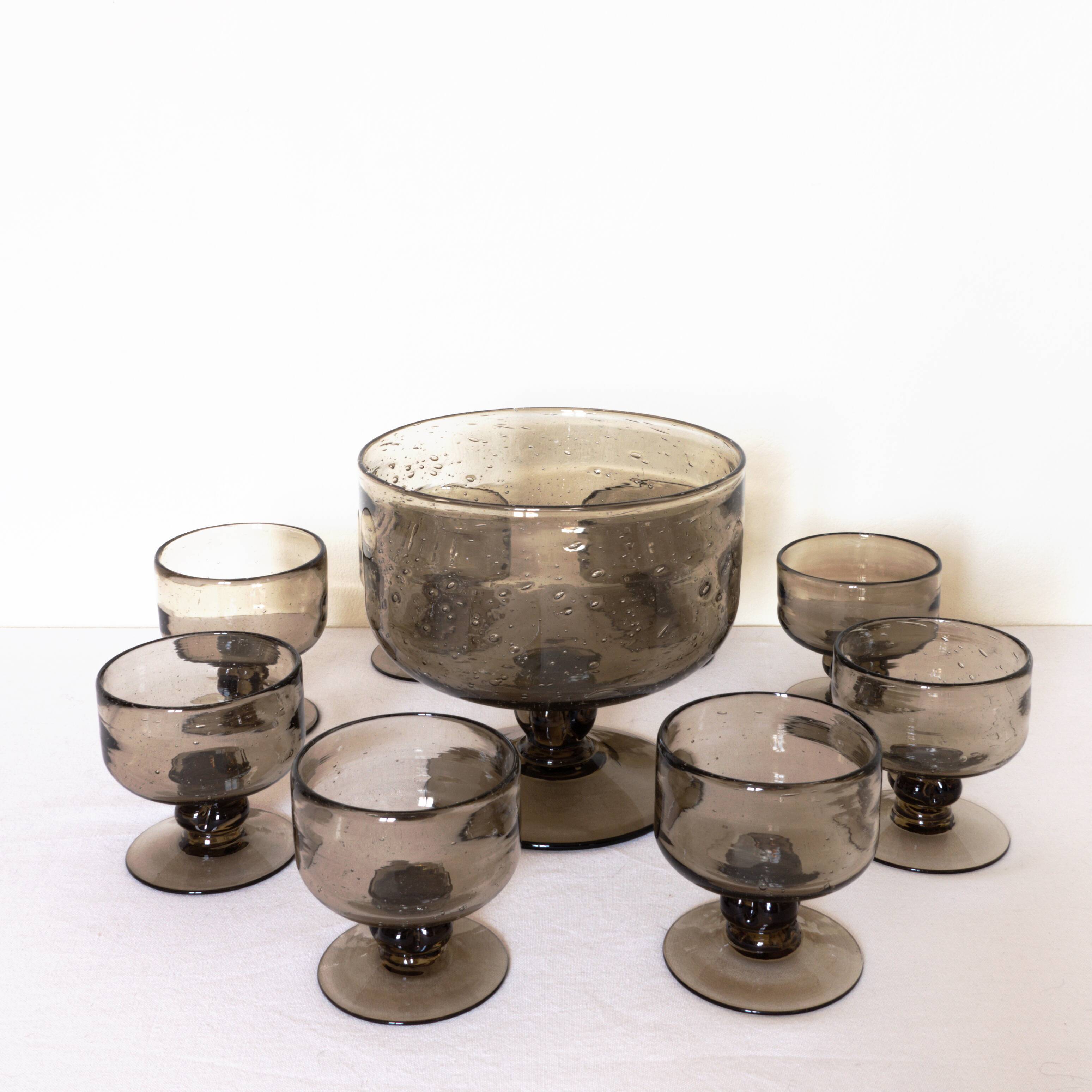 Cutting set and cups Verrerie Biot