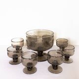 Cutting set and cups Verrerie Biot