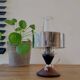 Wooden table lamp with chrome finish, 1950s