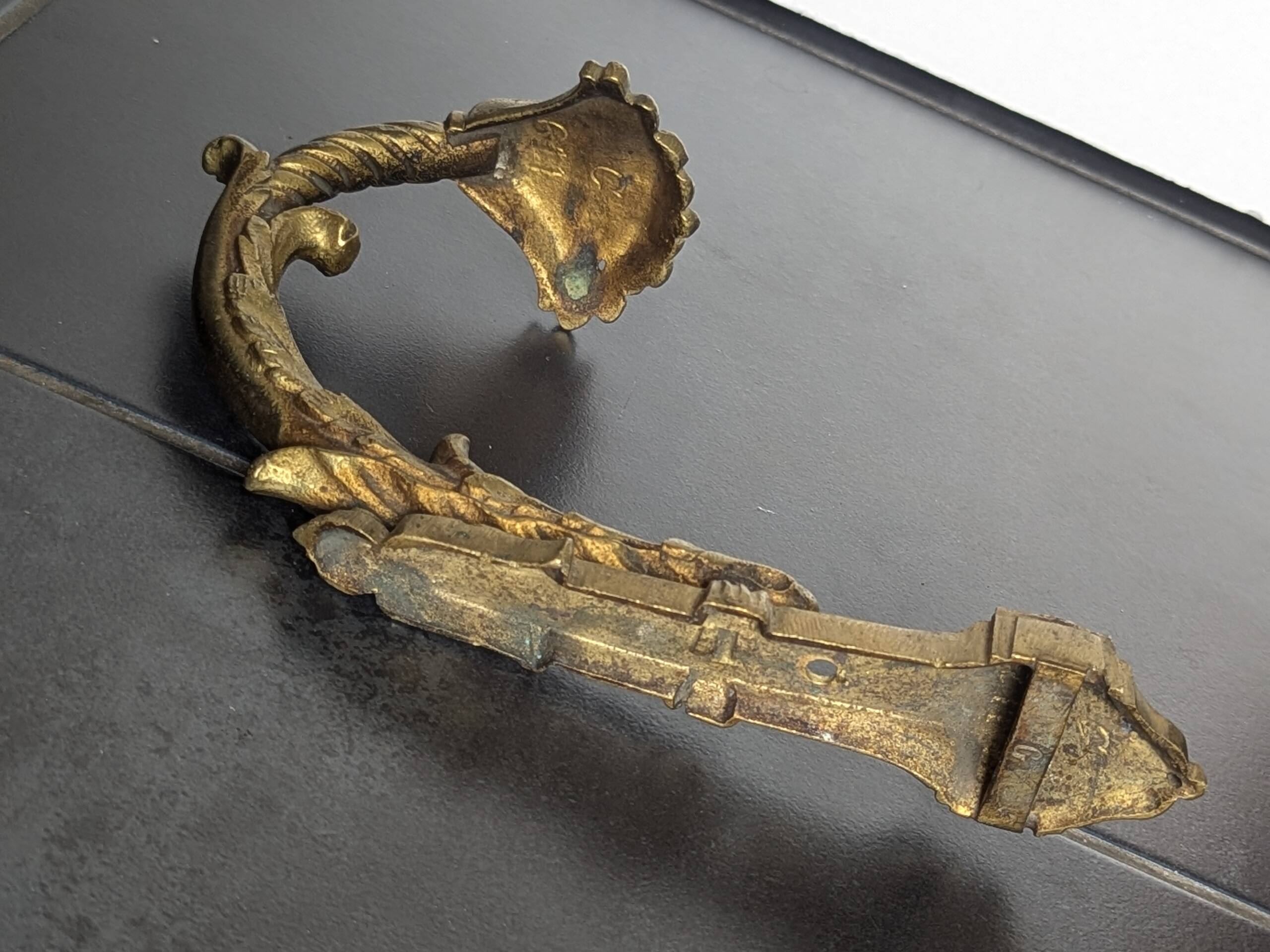 Brass floral coat hook