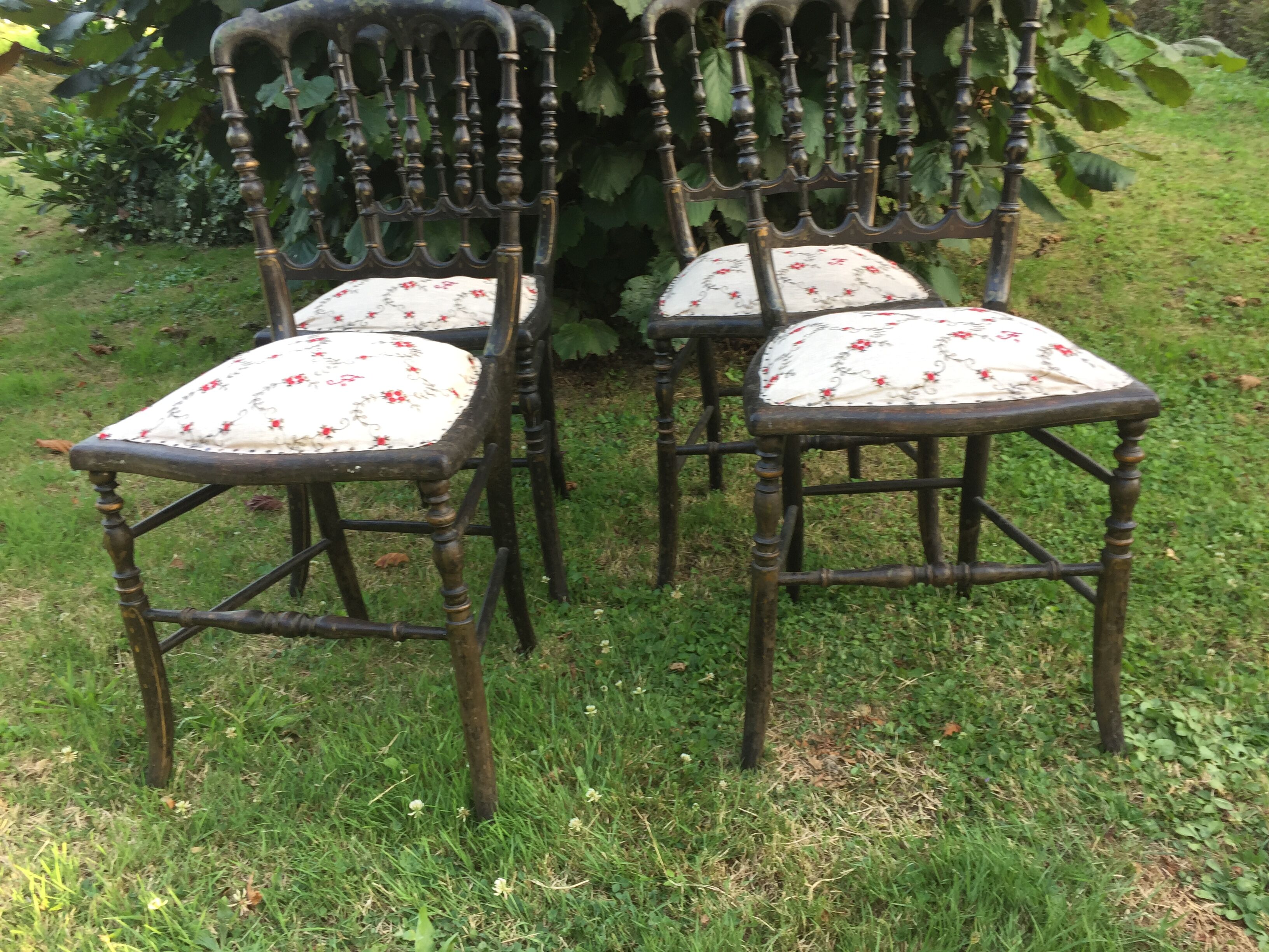 4 Napoleon chairs, orchestra chairs