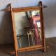 Antique cross mirror, turned wood, bamboo style