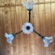 Large bronze chandelier, opaline tulip, early 20th century