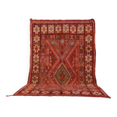 Tapis en laine marocain vintage 214 x 325 cm, tapis berbère fait main unique