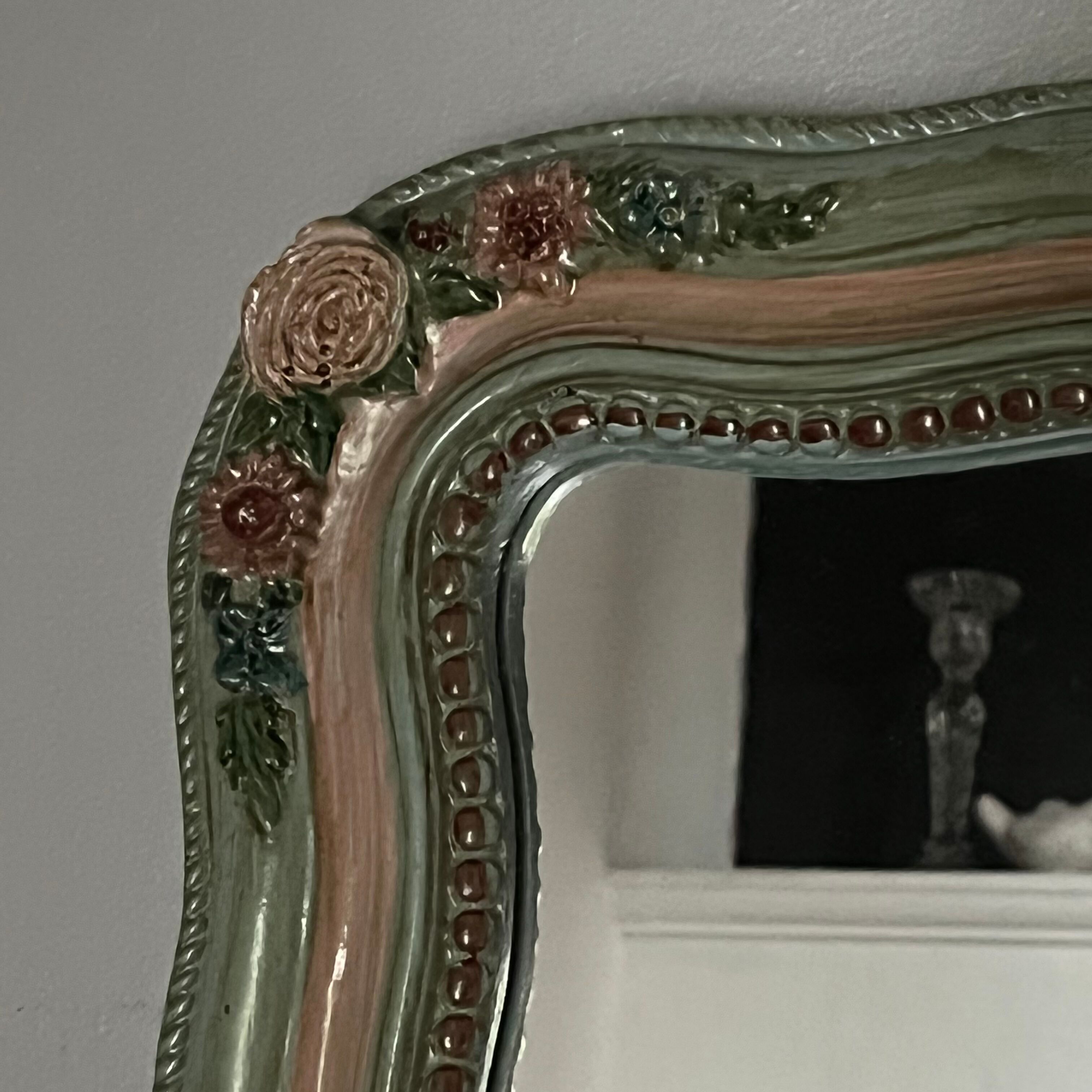 Antique mirror with roses