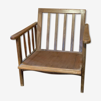 Scandinavian old wooden armchair