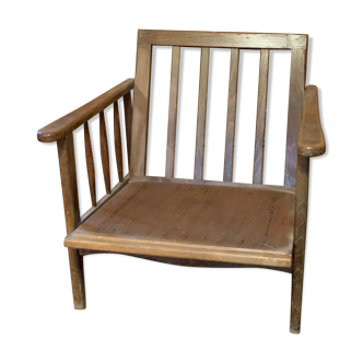 Scandinavian old wooden armchair