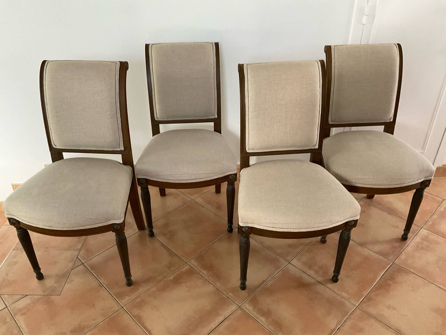 4 wooden and fabric chairs from Mise en Demeure
