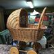Wicker cradle on wheels by Leipold