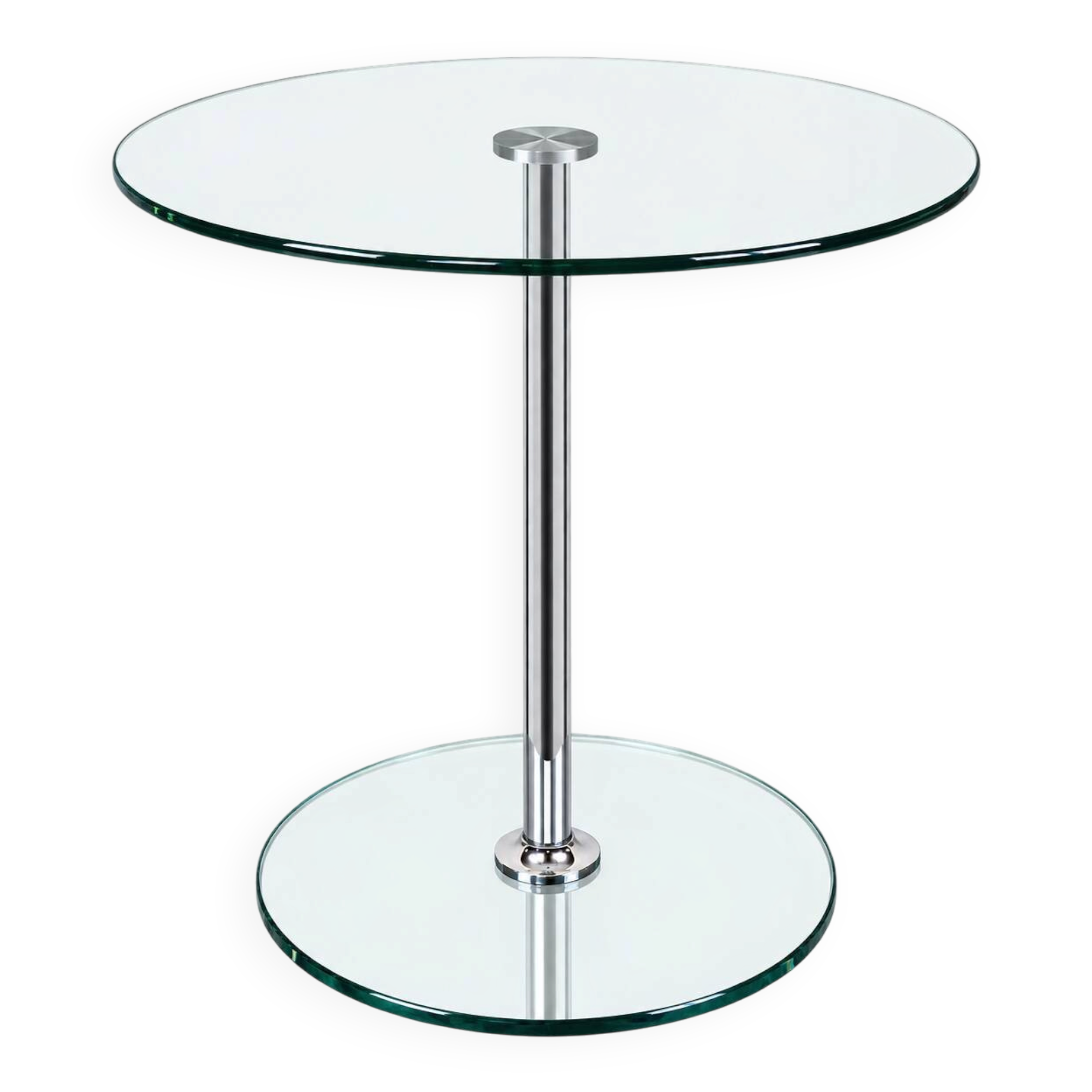 1970s 1980s Coffee Table Side Table in Chrome and Glass Space Age Design