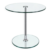 1970s 1980s Coffee Table Side Table in Chrome and Glass Space Age Design