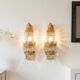 Vintage Wall Lamps Brass Crystal - Hollywood Regency Mid Century Set of 2