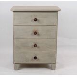Small Gustavian Gray Painted Chest of Drawers with Original Paint