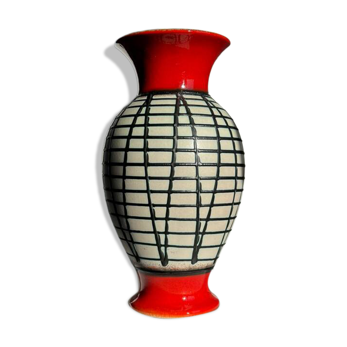 Vintage rare carstens modernist fat lava west german glazed vase