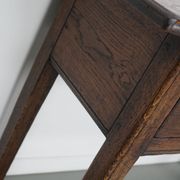 Vintage French rustic farmhouse oak side table, 1950s