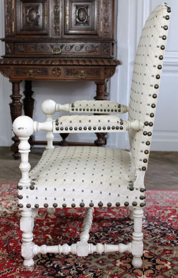 Pair of Louis XIII style armchairs from the 19th century