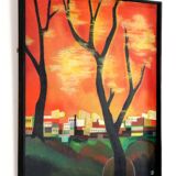 Painting 'Aftenrode' - mid century modern / 70's abstract